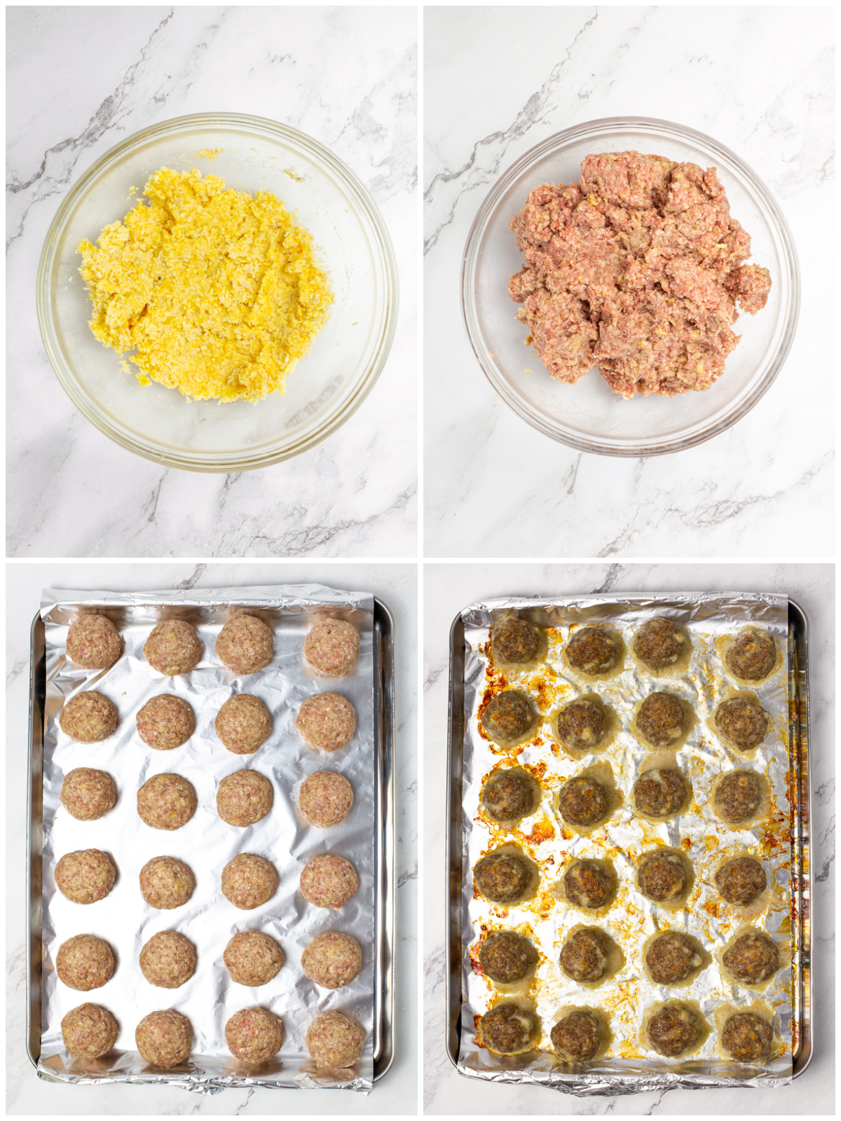 Step by step photos on how to make Homemade Meatballs