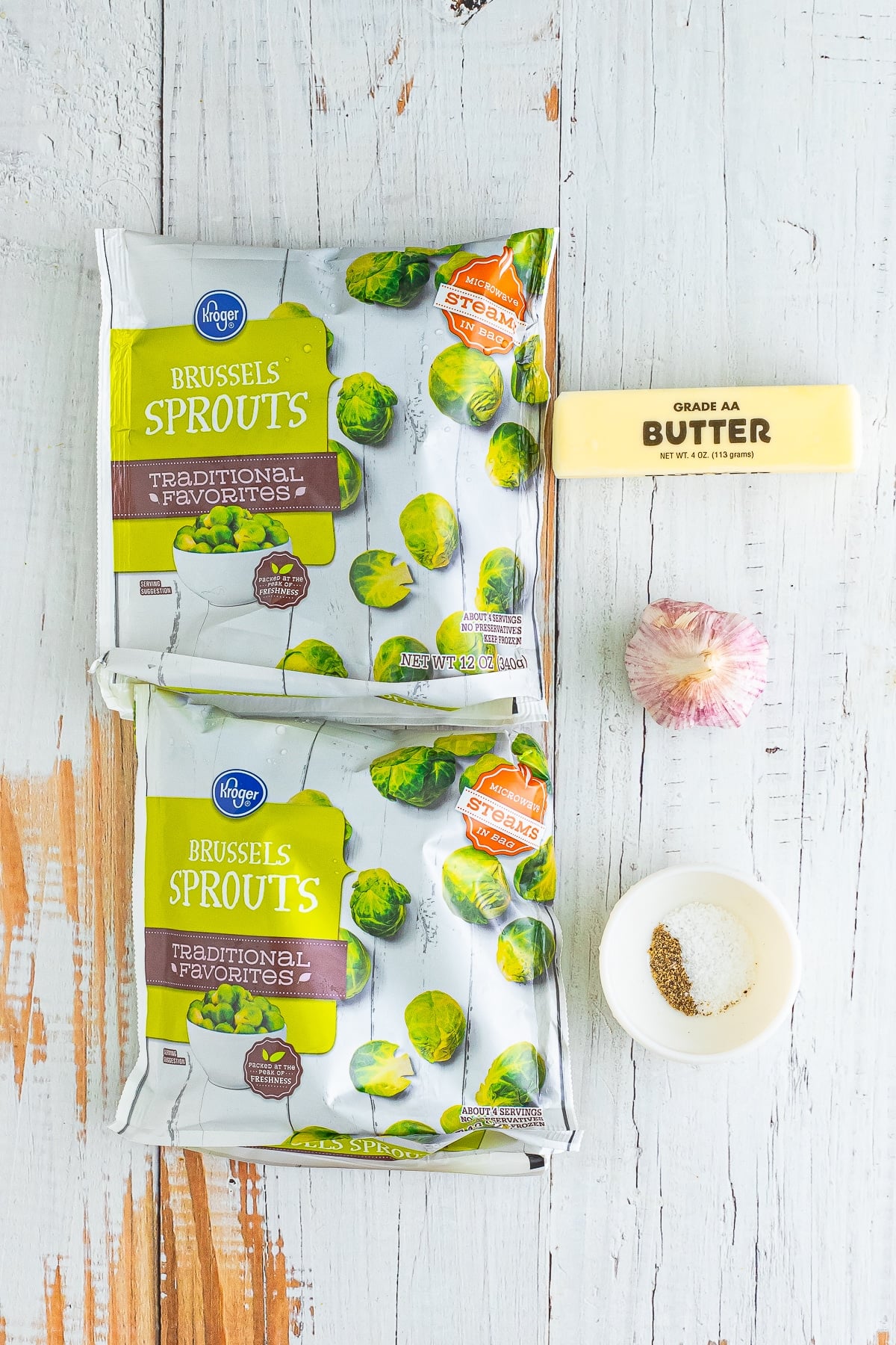 ingredients needed to make Brussels Sprouts in a Pan