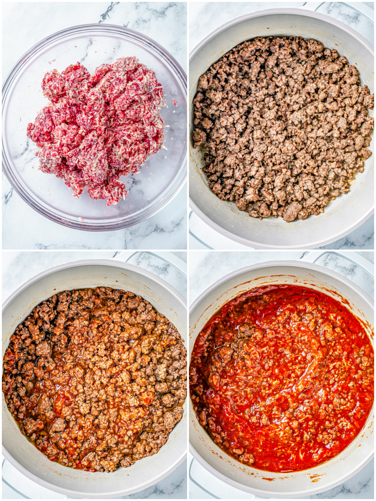 Step by step photos on how to make a Meat Sauce Recipe.