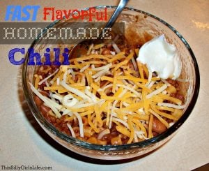 Fast Flavorful Homemade Chili Recipe from ThisSillyGirlsLife.com