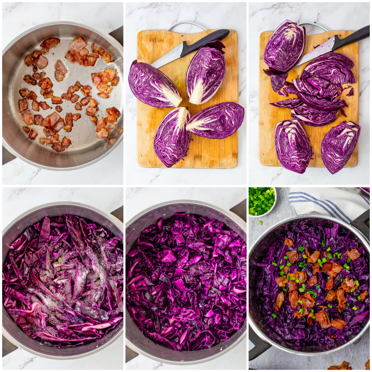 Step by step photos on how to make Sweet and Sour Cabbage.