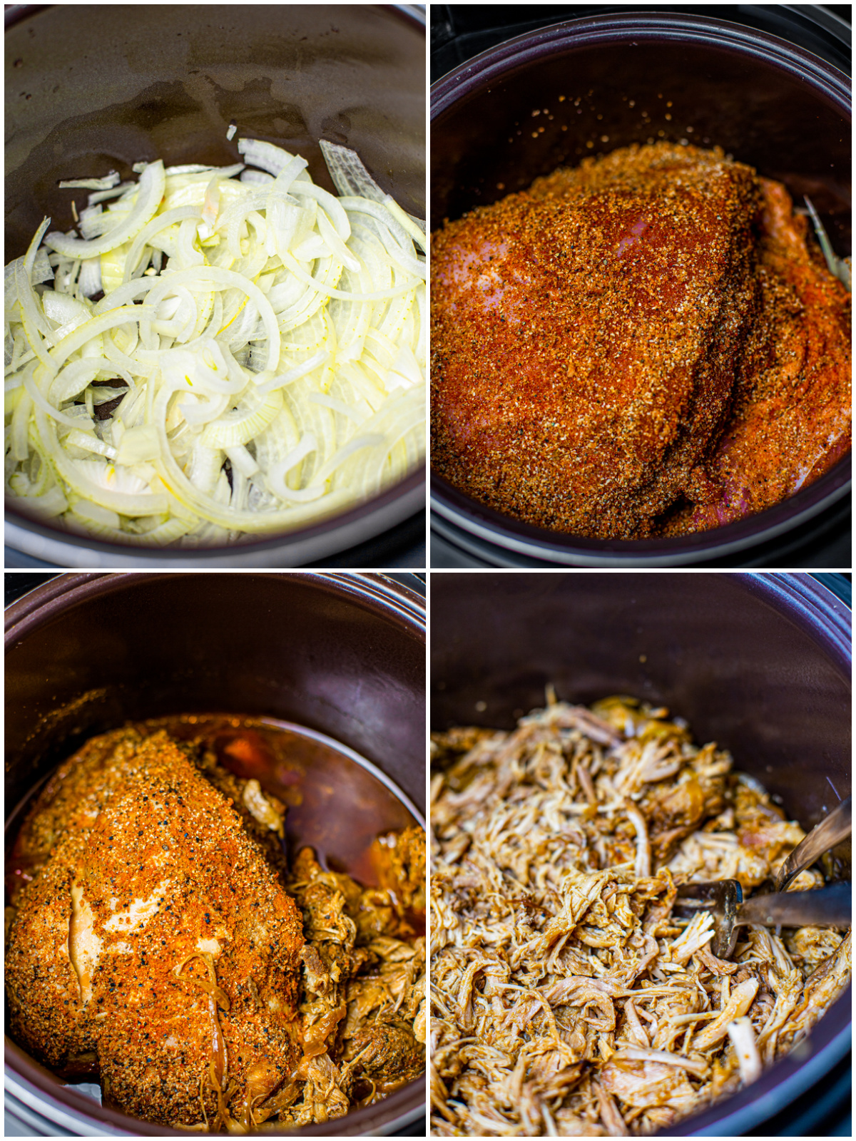 Step by step photos on how to make Crock Pot Pulled Pork