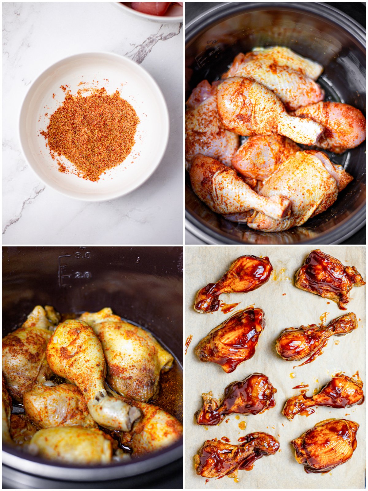 Step by step photos on how to make Slow Cooker BBQ Chicken