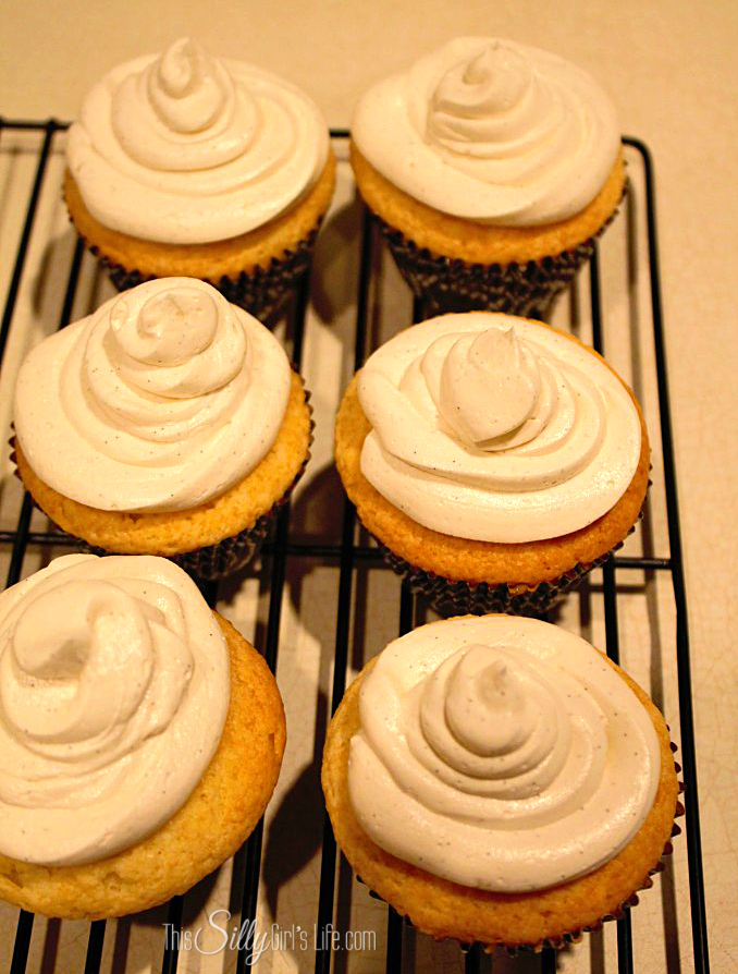 Vampire Kiss Cupcakes made from Vanilla Cupcakes with Vanilla Bean Buttercream recipe on https://ThisSillyGirlsLife.com #VampireCupcake #HalloweenTreats #VanillaCupcake #Vanilla #Buttercream