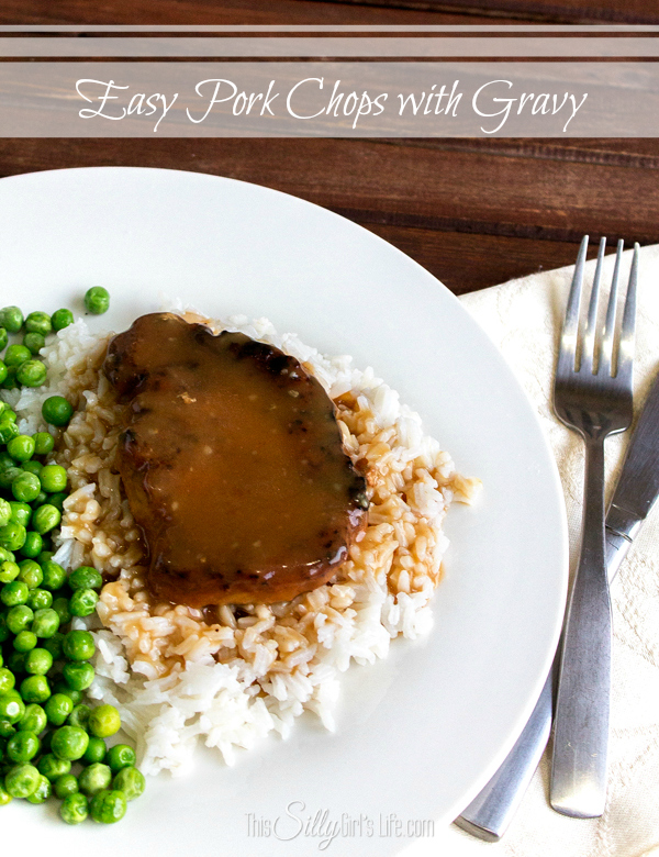 Easy Pork Chops with Gravy recipe from https://ThisSillyGirlsLife.com #EasyRecipe #PorkChops #Gravy 