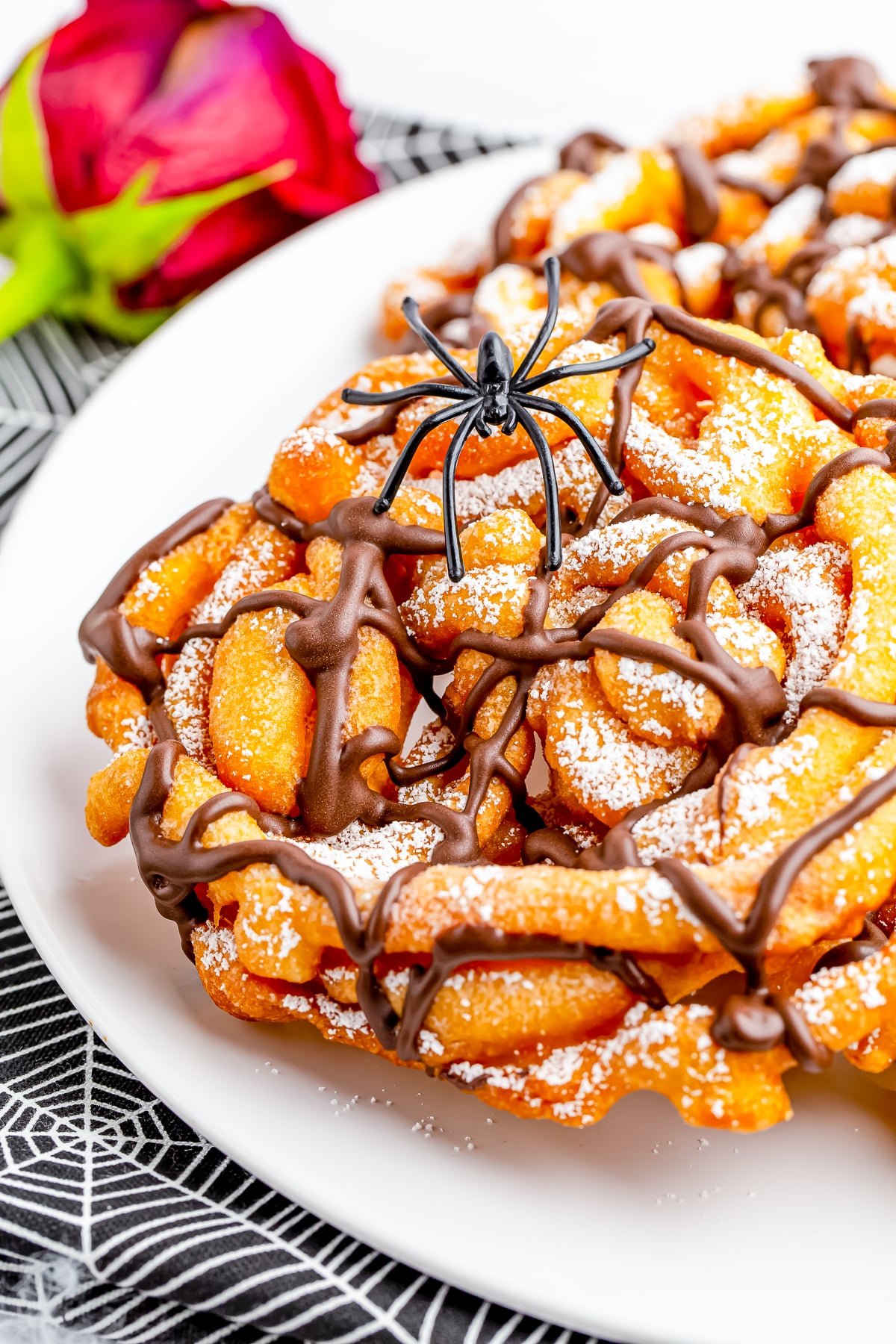 Crispy Spider Webs {Mini Funnel Cakes} from This Silly Girl's Kitchen
