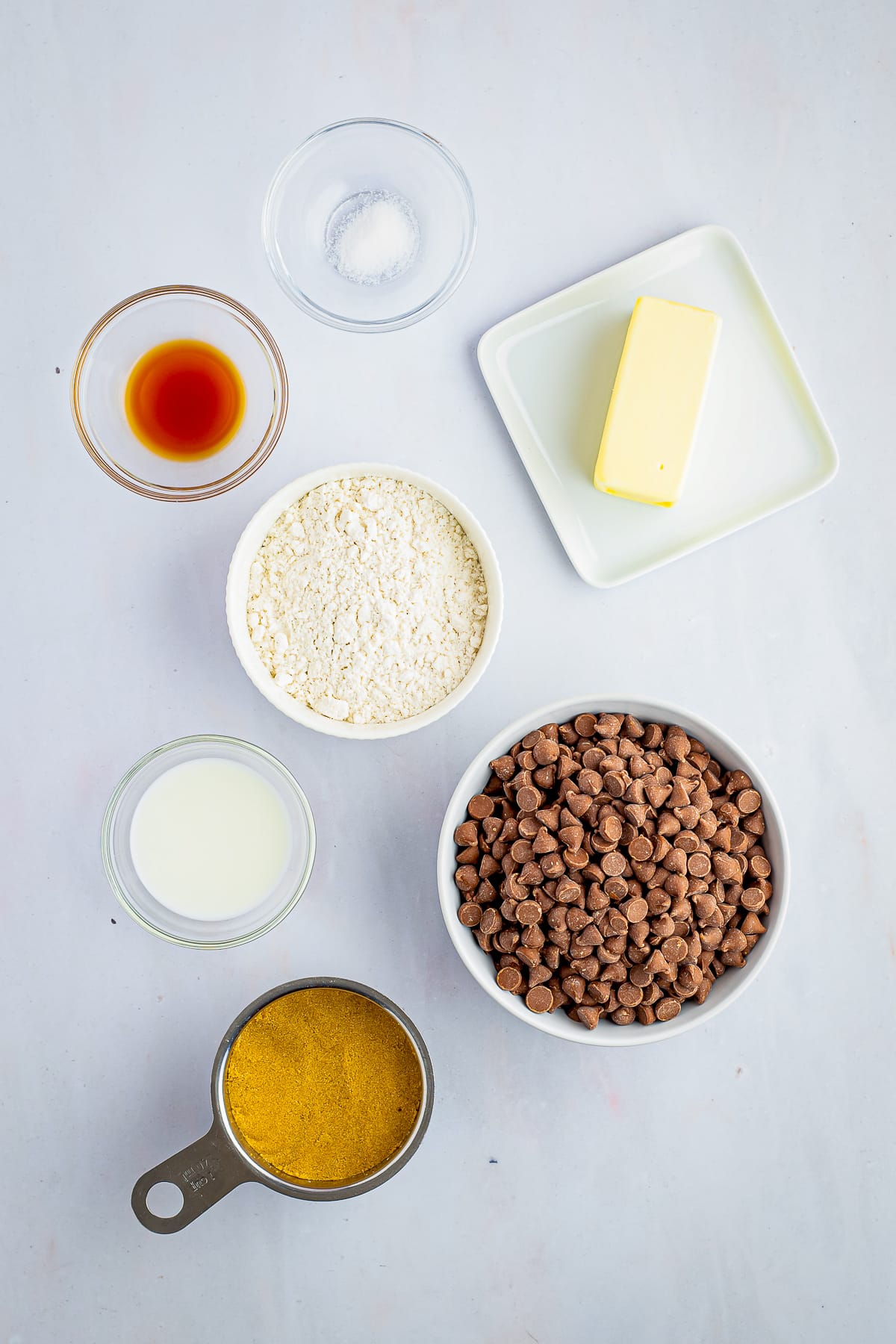 Ingredients needed to make Cookie Dough Truffles.