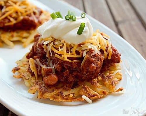 Loaded Potato Pancakes With Shredded Hash Browns This Silly