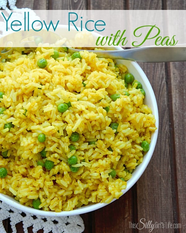 Yellow Rice with Peas recipe #STAROliveOil #shop #cbias