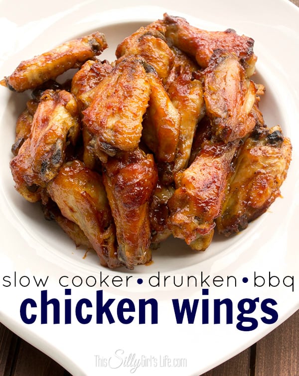 Slow Cooker Drunken Bbq Chicken Wings + Football Party Spread! #shop #cbias