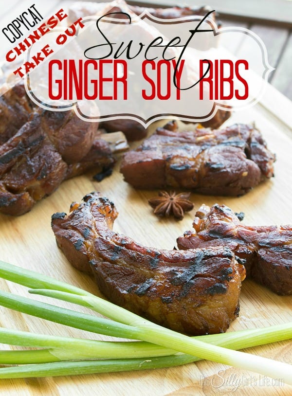 Sweet Ginger Soy Ribs {Copycat Chinese Take Out} These are soo good, they are simmered for hours in a sweet soy mixture with hints of ginger, star anise and scallions.