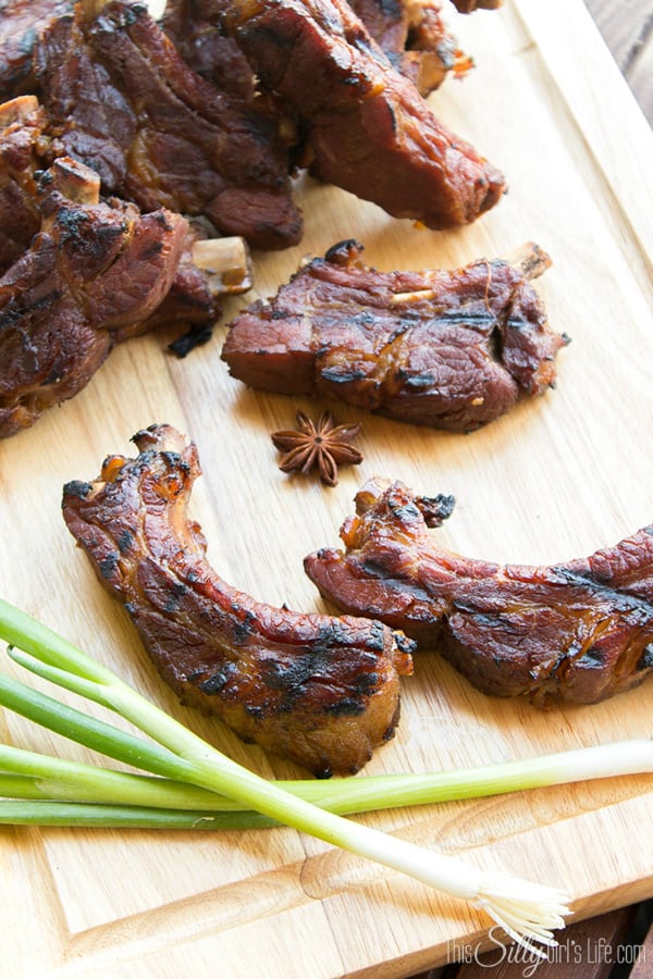 Sweet Ginger Soy Ribs {Copycat Chinese Take Out} These are soo good, they are simmered for hours in a sweet soy mixture with hints of ginger, star anise and scallions.