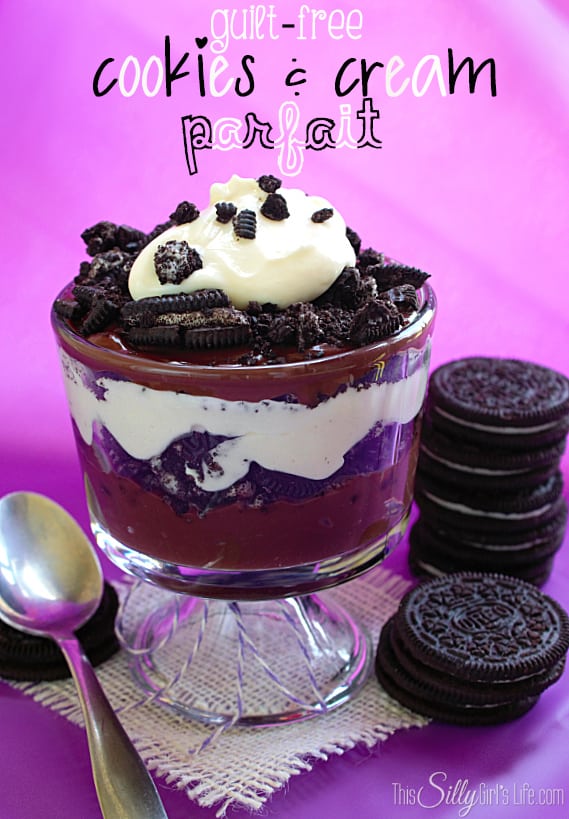 Guilt-Free Cookies and Cream Parfait, Easy, fast, delicious AND around 300 calories.... sign me up!