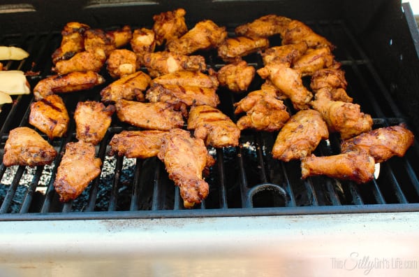Ad: Honey BBQ Grilled Chicken Wings, smokey wings grilled and basted in a sticky homemade sweet honey bbq sauce #whatsgrillin