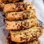 Close up of slices of the Chocolate Chip Banana Bread Recipe.