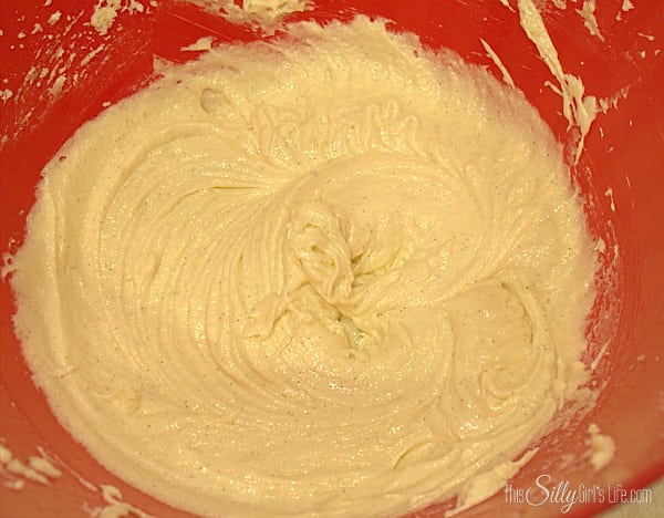 Cream together the 1/2 Cup shortening with the granulated sugar with a hand mixer (or stand mixer) on medium speed for 3 minutes. Add in the eggs, 1 tsp vanilla extract, and beat for an additional minute until combined.