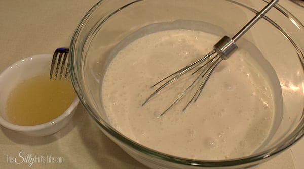 Combine the water and gelatin in a bowl. Mix until gelatin is thoroughly incorporated. Set aside. In a large bowl, whisk kefir and 3/4 Cup cream together. Set aside. 