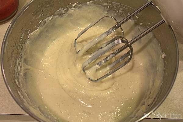 Place cream cheese in a bowl. Using a hand mixer, whip cream cheese until smooth about 1 minute. Add in the vanilla and sweetened condensed milk, mix together on low until combined.