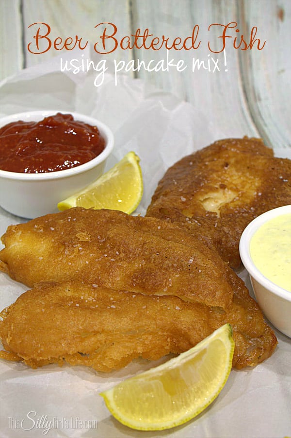 Beer Battered Fish, flaky white fish is dipped in a beer battered made from pancake mix and flash fried, a simple yet delicious weeknight meal! #GetYourBettyOn #ad - ThisSillyGirlsLife.com