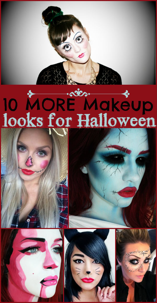 10 MORE Makeup Looks for Halloween, creepy, cute and unique ideas for your Halloween makeup! - ThisSillyGirlsLife.com