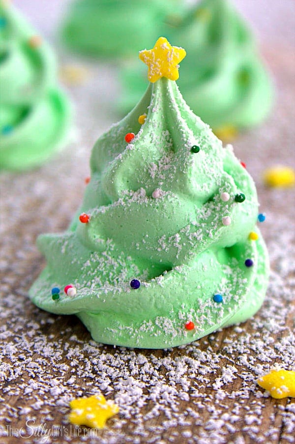 Close up of one decorated Christmas Tree Cookie