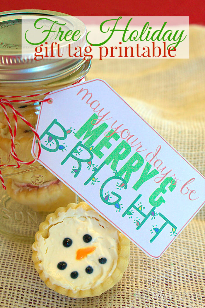 "May your days be merry & bright" Free holiday gift tag printable! - ThisSillyGirlsLife.com #TasteTheSeason #ad
