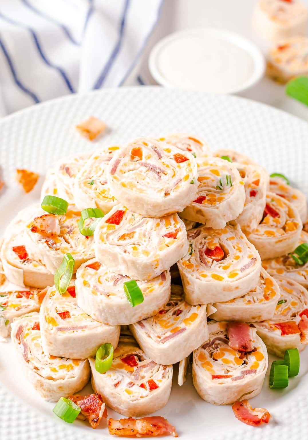 Cheddar Bacon Ranch Cream Cheese Pinwheels