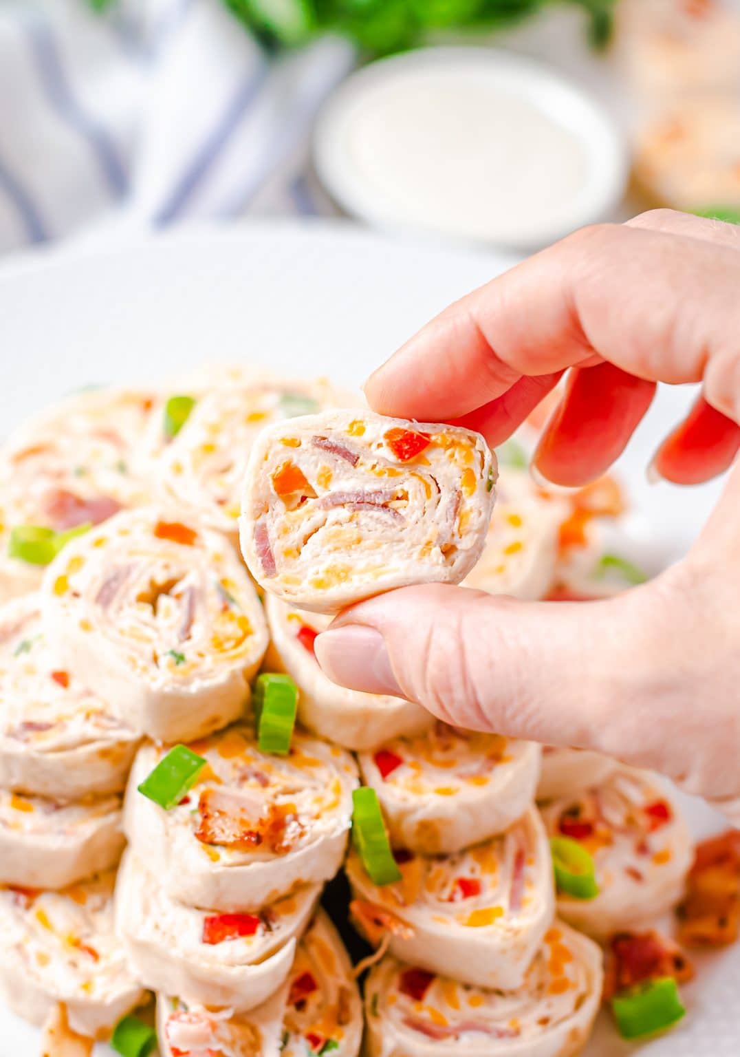 Cheddar Bacon Ranch Cream Cheese Pinwheels