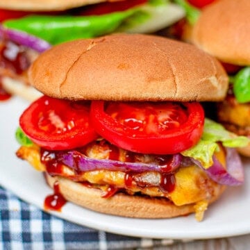 Close up square image of one slider dressed