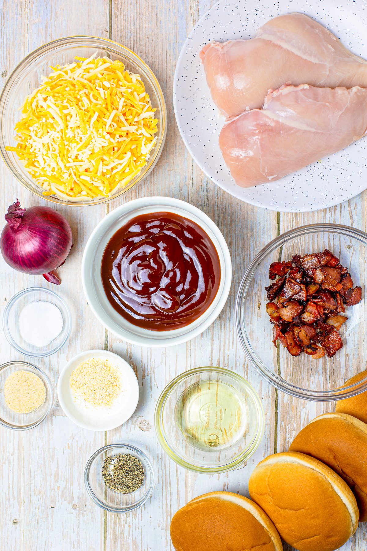 Ingredients needed to make Monterey Chicken Sliders