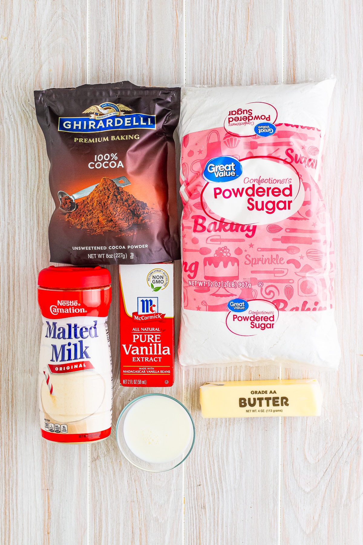 ingredients needed to make Chocolate Buttercream Frosting