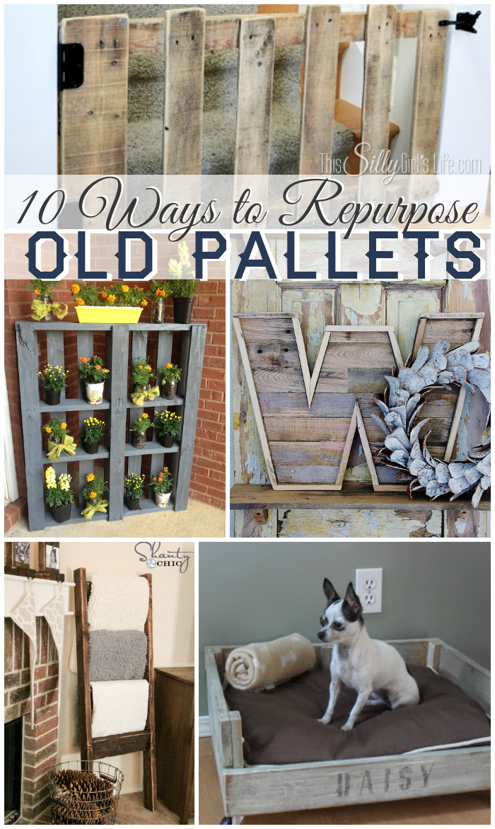10 Ways to Repurpose Old Pallets, get inspired with this collection of pallet DIY tutorials! - ThisSillyGirlsLife.com