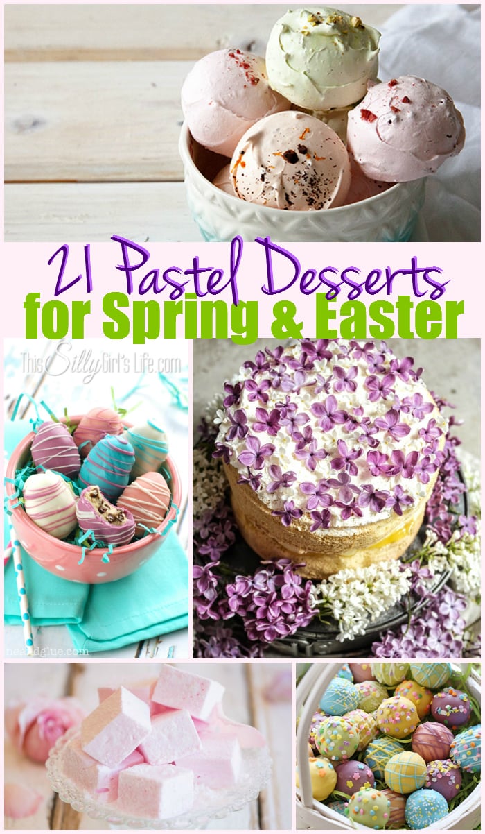 21 Pastel Desserts for Spring and Easter, a collection of beautiful desserts in pastel colors! - ThisSillyGirlsLife.com