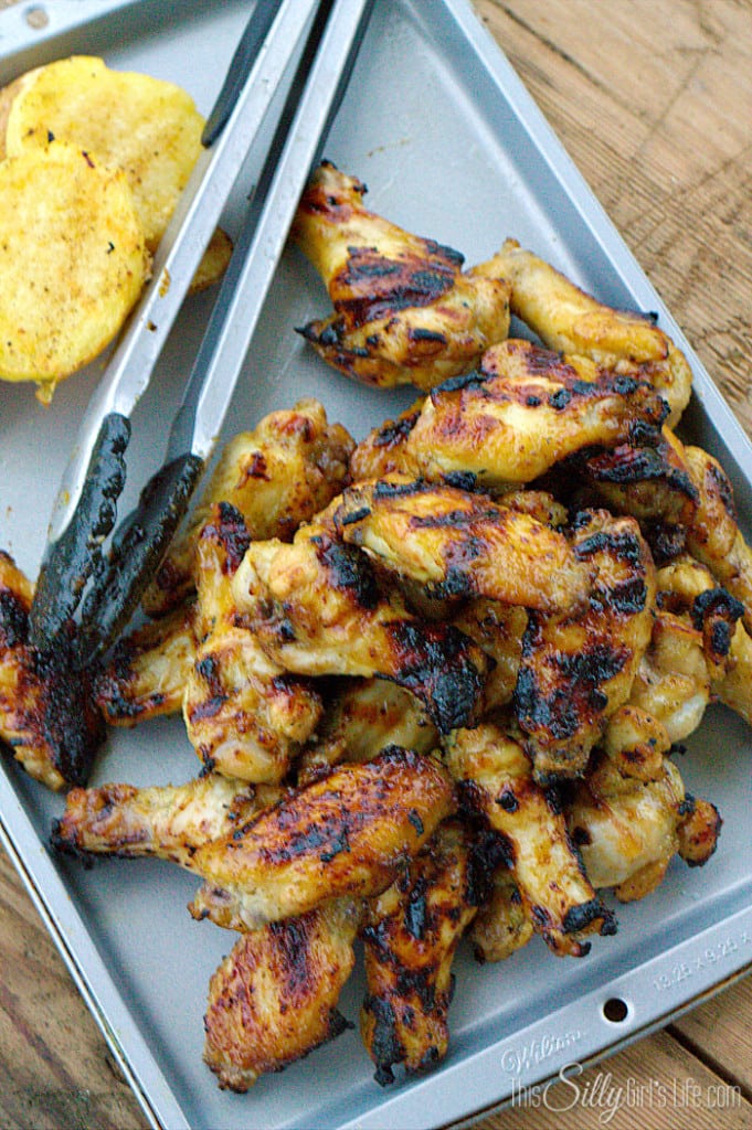 Grilled Sweet Sticky Wings, lots of garlic, brown sugar, lemon and herbs combine for the BEST wings marinade recipe... EVER! - ThisSillyGirlsLife.com #ChickenWings #ChickenMarinade Grilled Sweet Sticky Wings, lots of garlic, brown sugar, lemon and herbs combine for the BEST wings marinade recipe... EVER! - ThisSillyGirlsLife.com #ChickenWings #ChickenMarinade