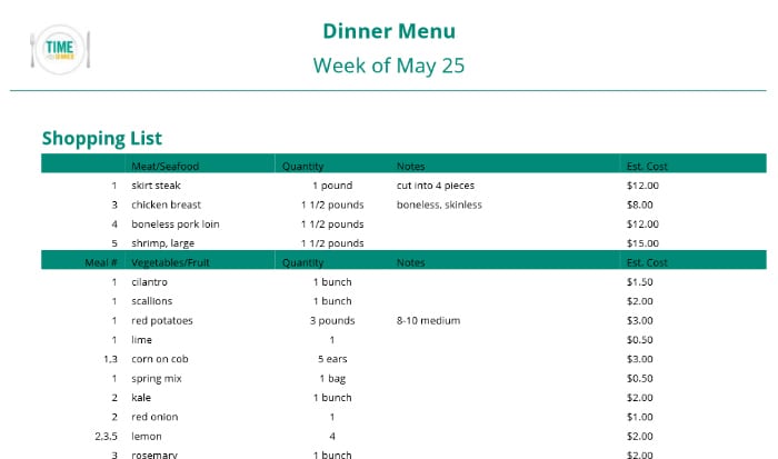 Time For Dinner, weekly meal planning service #TimeForDinnerPlanning #ad