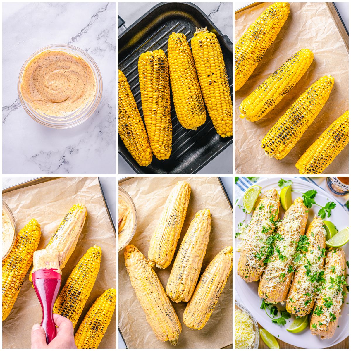 Step by step photos on how to make a Mexican Street Corn Recipe