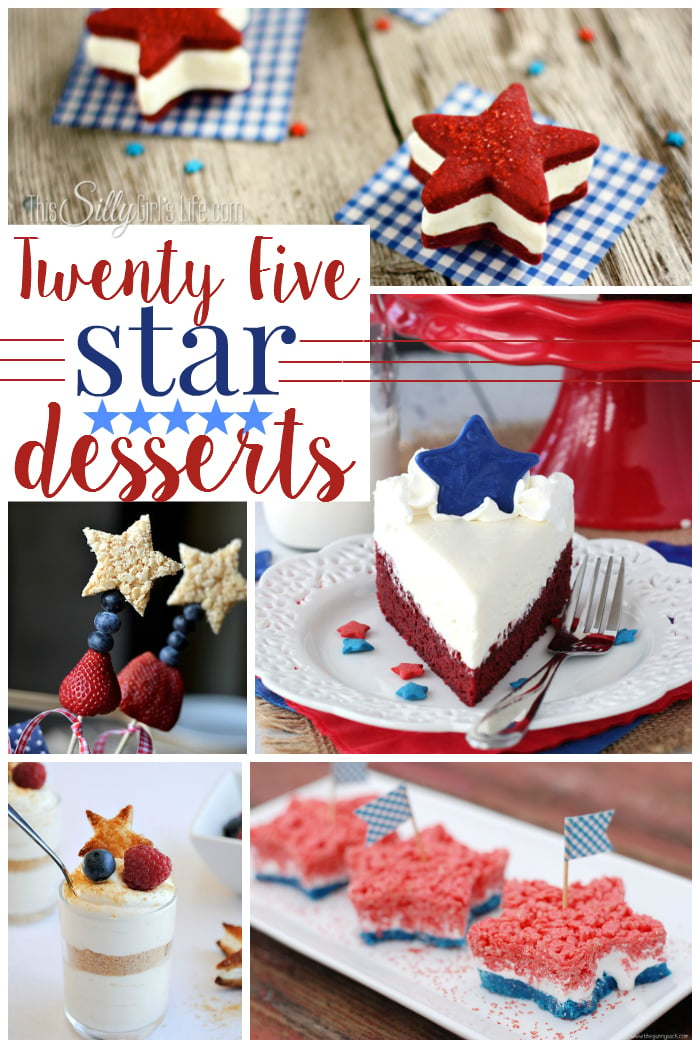 Twenty Five Star Desserts, a variety of fun desserts in star shapes! - ThisSillyGirlsLife.com #stars #stardesserts #fourthofjuly