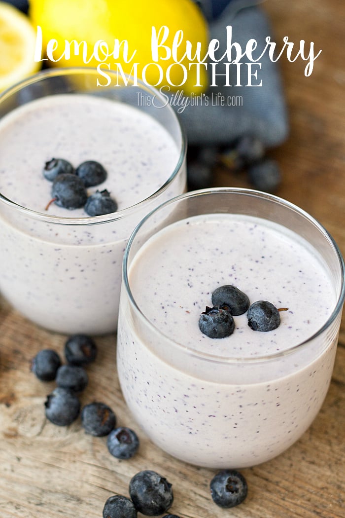 Lemon Blueberry Smoothie, fresh lemon and blueberries are mixed with cottage cheese for a protein packed breakfast! - ThisSillyGirlsLife.com #superdupersweeps #thesuperfoodgenerator #theoriginalsuperfood #friendshipdairies #spon #lemonblueberry #smoothie