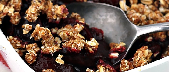 No Bake Blueberry Plum Crumble