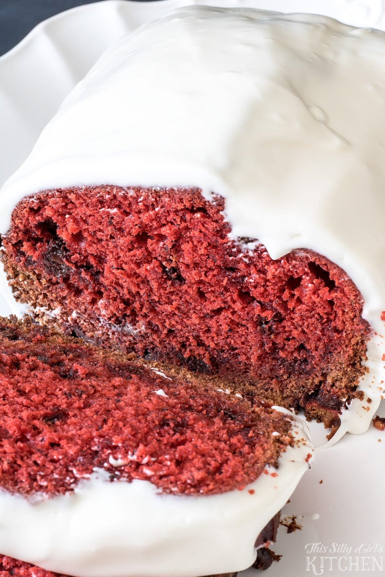 Chocolate Chip Red Velvet Banana Bread