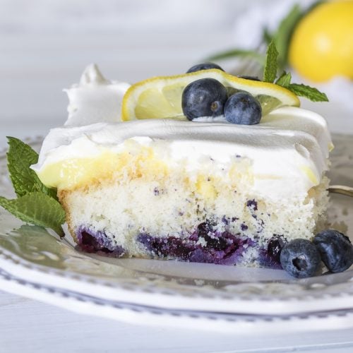 Lemon Blueberry Poke Cake - This Silly Girl's Kitchen