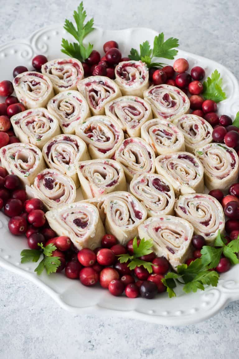 Easy Turkey Pinwheels Recipe (Cranberry Cream Cheese)