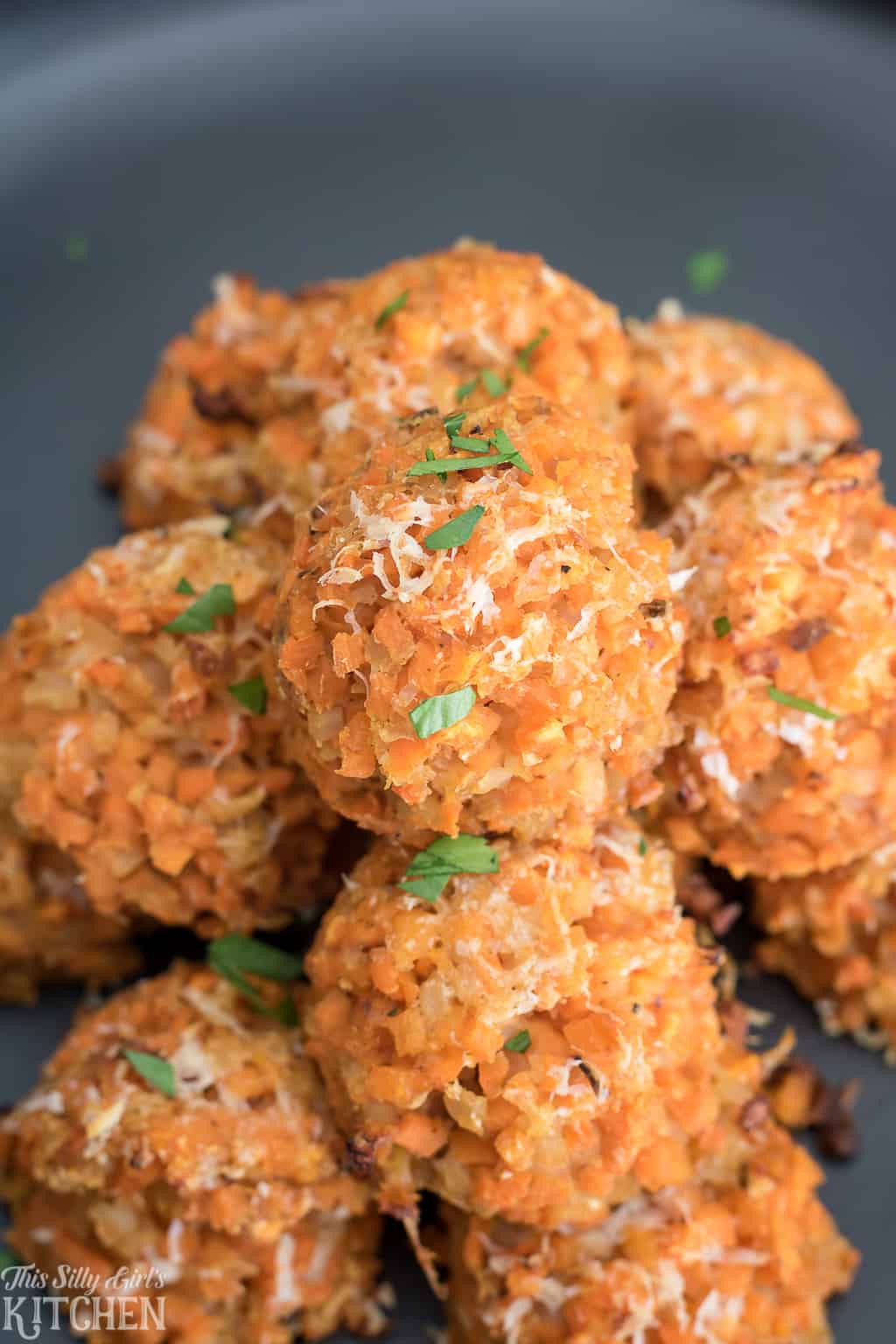 Homemade Sweet Potato Tots, a delicious, flavorful healthy alternative ready in under 30 minutes! #Recipe from ThisSillyGirlsKitchen.com #sweetpotato #tatertots #sweetpotatotots