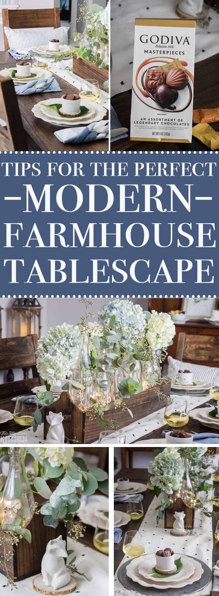 Modern Farmhouse Tablescape, a charming and inviting way to decorate for any party! From ThisSillyGirlsKitchen.com