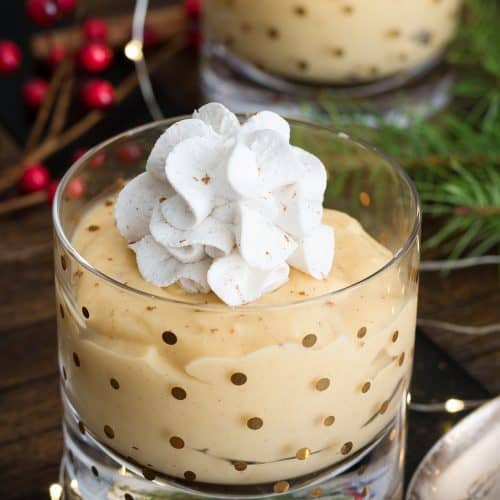 Eggnog Glasses and Recipe for Christmas