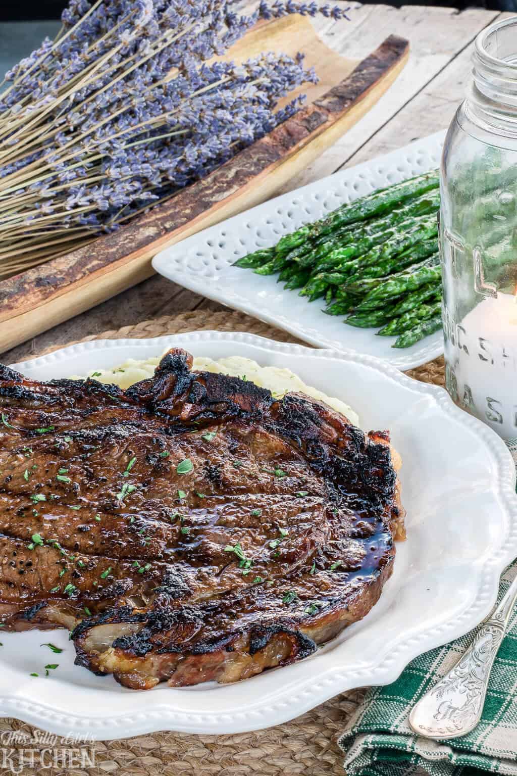 Best Steak Marinade for Grilled Rib Eye Steaks, grilled to perfection, you will make this recipe again and again! #Recipe from ThisSillyGirlsKitchen.com #ribeyesteak #steakmarinade #grilling #beststeakmarinade