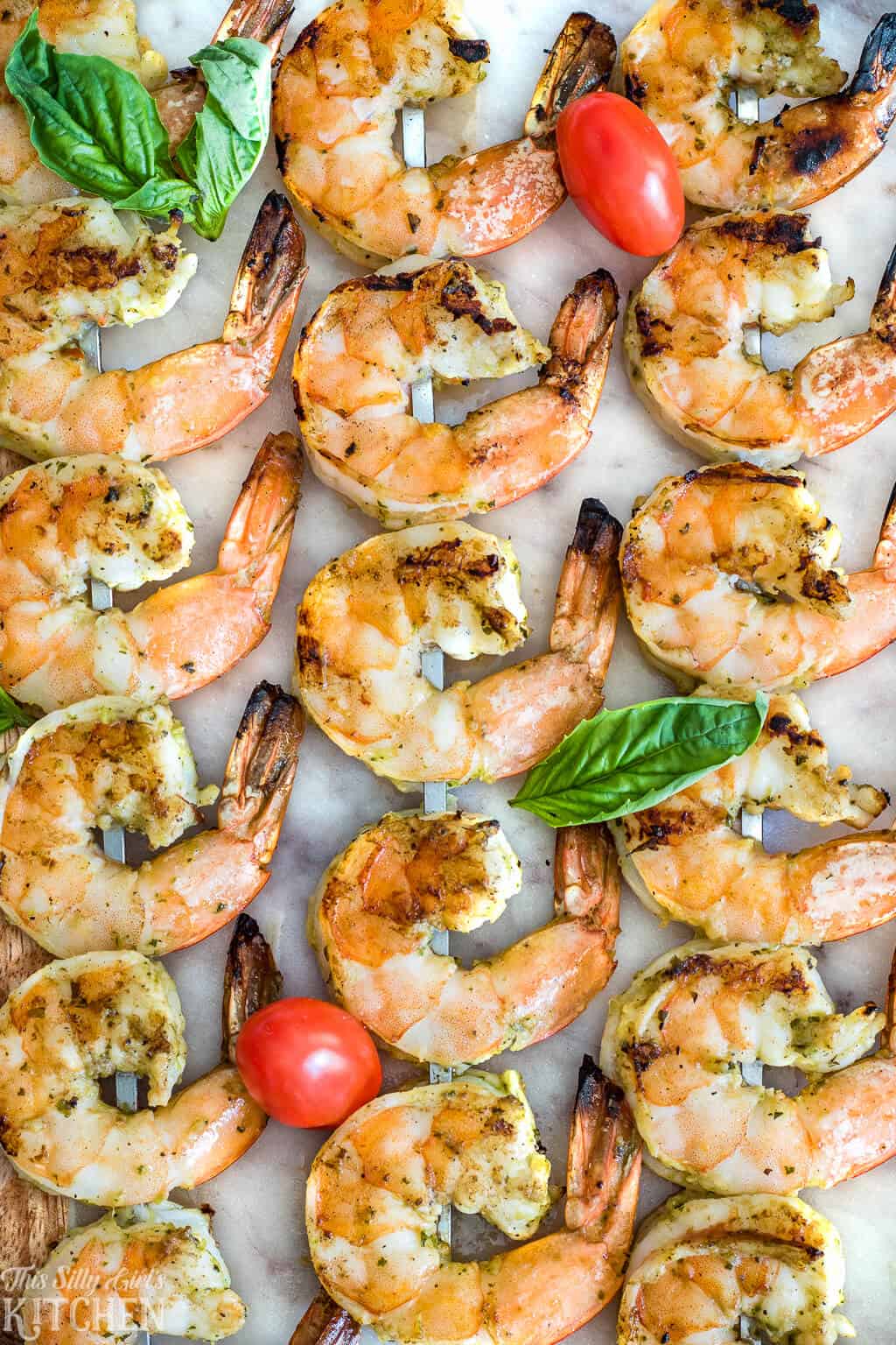 Close up of Bruschetta Grilled Shrimp
