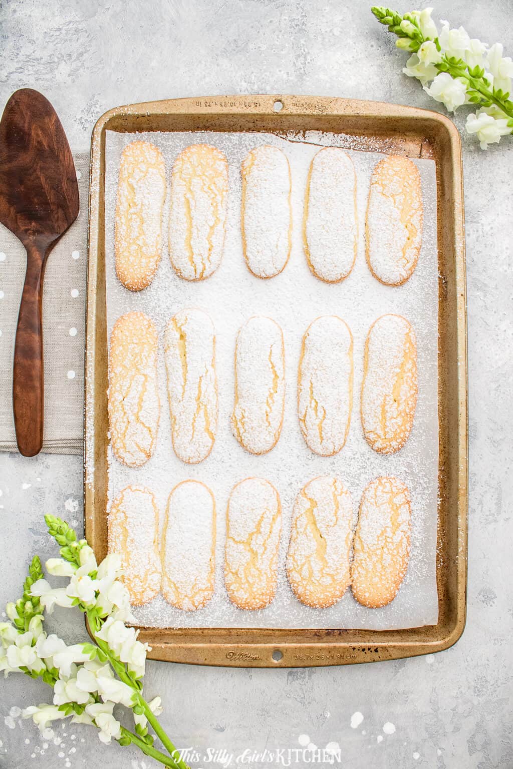 Ladyfinger cookies are light, crunchy cookies with a subtle sweetness. #Recipe from ThisSillyGirlsKitchen.com #ladyfinger #tiramisu #cookie #ladyfingersdessert