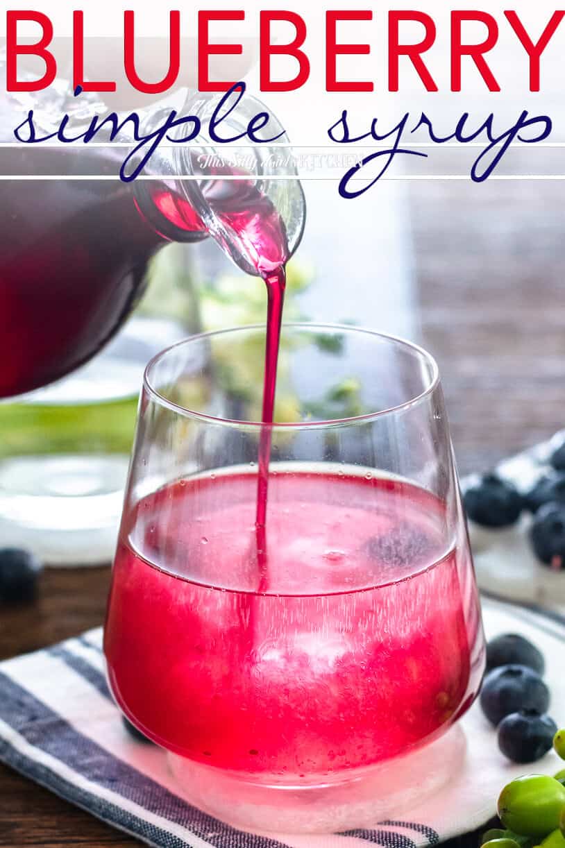 Blueberry simple syrup is made with just three simple ingredients. #recipe from thissillygirlskitchen.com #blueberry #simplesyrup #blueberrysimplesyrup #blueberrysyrup