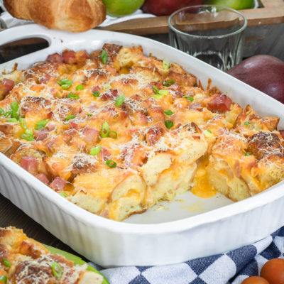 Ham and Cheese Savory Bread Pudding